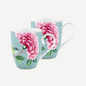 Blushing Birds İkili Büyük Kupa Seti Mavi Renk 350 ml