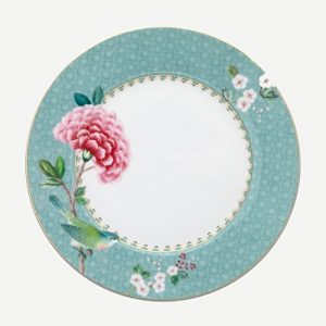 Blushing Birds Kahvaltı Tabağı Mavi Renk 21 cm