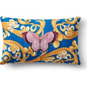 Capri Kelebek Desenli Yastık Mavi Renk 35x50 cm
