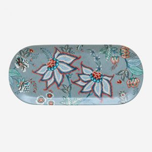 Flower Festival Porselen Servis Tabağı Mavi Renk 33 cm