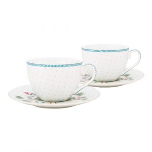 Jolie İkili Çay Fincanı Seti Beyaz Renk 280 ml