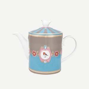 Love Bird Madalyon Desenli Demlik Mavi Haki Renk 1,3 lt (Kopya)