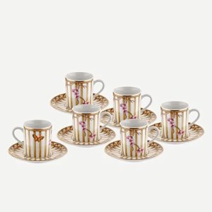 Sakura Porselen 6'lı Kahve Takımı Kahverengi 6 cm