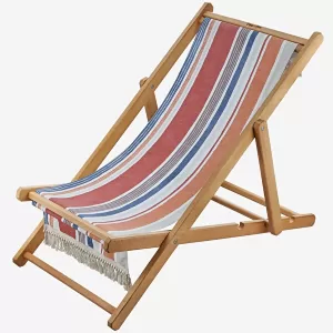 Turuncu Ahşap Şezlong 130 cm