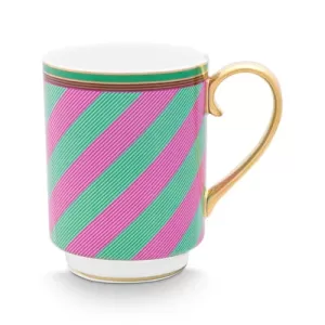 Pembe Yeşil Porselen Kupa 350 ml Chique Collection by Pip Studio