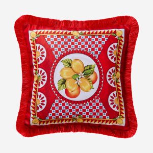 PORTOFINO LİMONLU KIRMIZI YASTIK 45*45