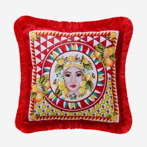 PORTOFINO KADIN DESENLİ KIRMIZI YASTIK 45*45