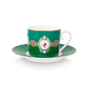Love Birds Çay Fincanı Yeşil Renk 200 ml