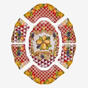 Capri Kırmızı Limonlu Meze Tabağı 7'li Set