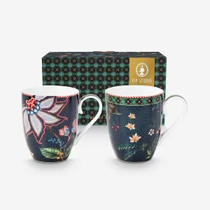 Mavi Porselen Kupa Seti 350 Ml Berry Blues Collection by Pip Studio