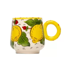 Sicilian Lemon Collection Handmade Seramik Kulplu Mug