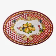 Kırmızı Melamin Servis Tabağı 50 Cm Capri