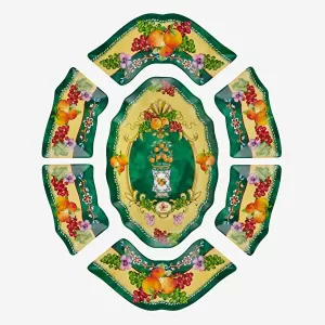 Yeşil Melamin Meze Tabağı 7 Parça Carpe Diem Collection by Chiara Alessi