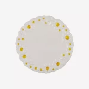 Beyaz Seramik Servis Tabağı 36 Cm Camomilla