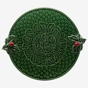 Yeşil Seramik Servis Tabağı 37 Cm Strawberries Collection by Bordallo Pinheiro