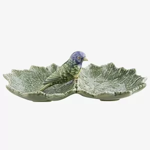 Yeşil Seramik Servis Tabağı 22 Cm Geranium Collection by Bordallo Pinherio