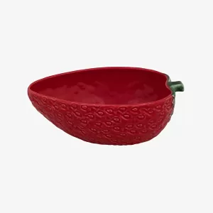 Kırmızı Seramik Servis Kasesi 24 Cm Strawberries Collection by Bordallo Pinheiro