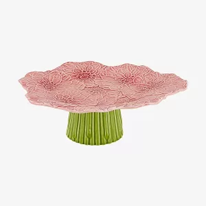 Pembe Seramik Kek Standı 28 Cm Maria Flor Collection by Bordallo Pinheiro