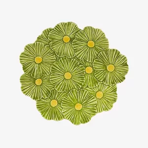 Yeşil Seramik Servis Tabağı 37 Cm Maria Flor Collection by Bordallo Pinheiro