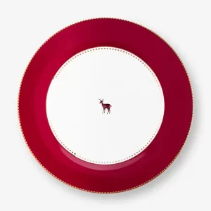 Love Birds  Geyikli Kırmızı Renk 17 cm Tabak