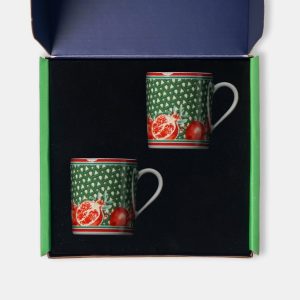 VITELLI Hazeran İkili Porselen Türk Kahvesi Fincanı