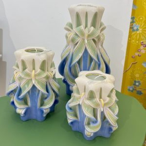 BUON ODORE 3LÜ MUM SET YEŞİL MAVİ